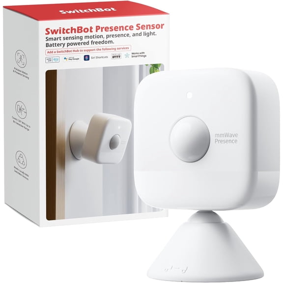 Smart mmWave Radar Motion Sensor, Bluetooth Presence Sensor with Dynamic Detection & Zone Positioning, Compatible with Alexa, HomeKit & Apple Home via Hub (Presence Sensor)