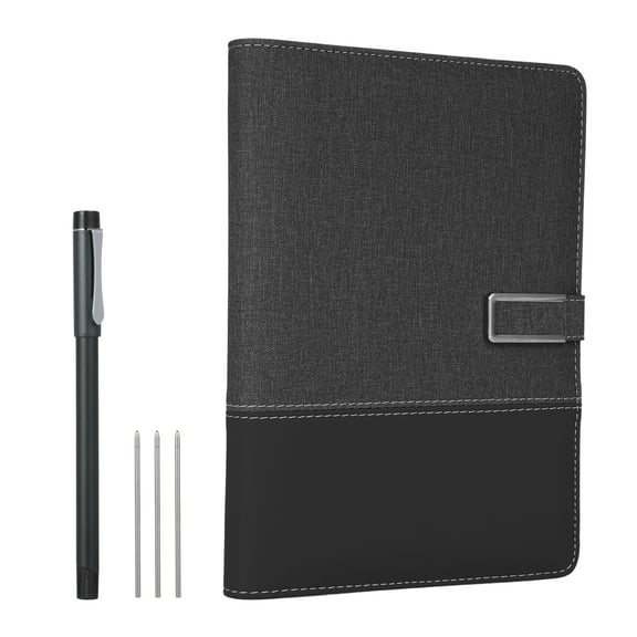 Smart pen,With App Journal Planner Use With Offline Ai Ios Binder With Android Binder Professionals Sync Use Lined Journal Real-time Sync Leather Notebook Compatible With Pen A5 Leather Black