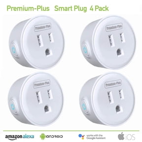Smart plug, Premium-Plus Mini Wifi Outlet Works w/Alexa, Google Home & IFTTT, No Hub Required, Remote Control Your Home Appliances from Anywhere, ETL Certified,Only Supports 2.4GHz Network(4 Pieces)