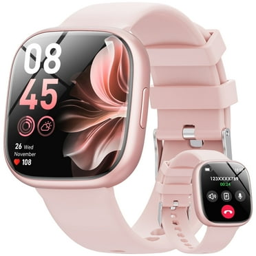 LZUEFK 1.72 Women's Smartwatch with Fitness Tracker, Fitness Watch with 100+ Exercise Modes, Answer/Call, Smartwatch fits for Android & Iphone Devices (Pink)