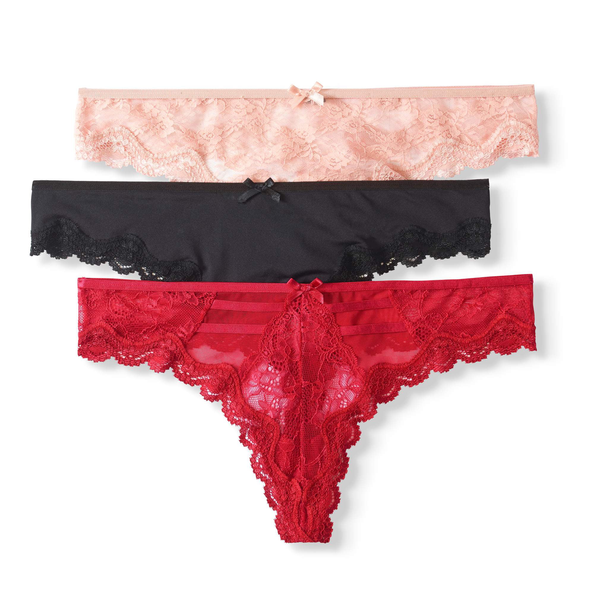 FLIPCHARGE classic Pack of 3 Hot Gajri Red color Thong panty Combo