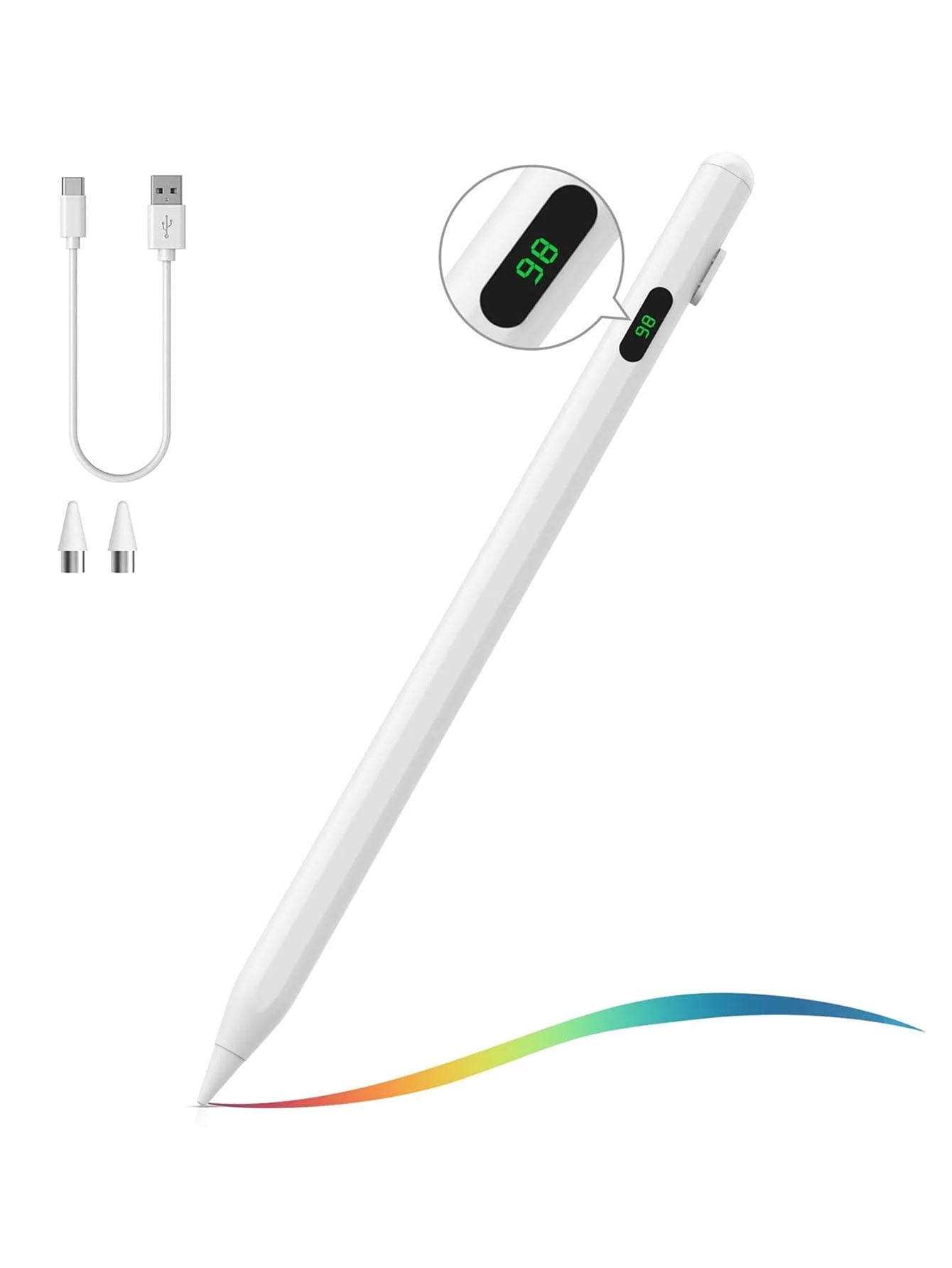 Doekkopstylus Voor Smartphones En Tablets – Zilver, Universeel Voor Touchscreens, Krasvrij En Draagbaar