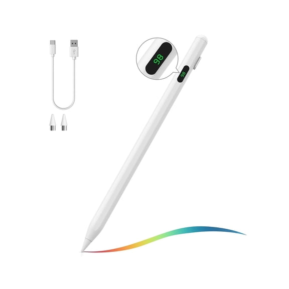 AKKHOO Stylus Pen for iPad with Palm Rejection & Tilt Sensor - Compatible with iPad Pro/Air/Mini, iPhone, Samsung Android Tablets and Most Touch Screens - White