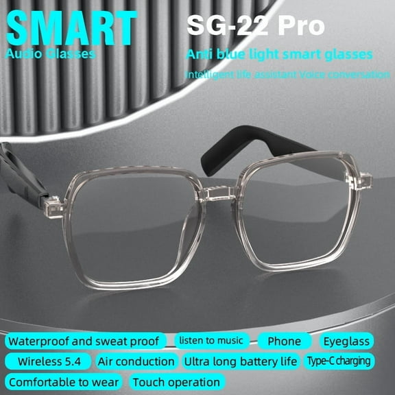 Smart sunglasses, Bluetooth glasses, wireless high-definition UV protection lens glasses, waterproof speakers, music listening and speaking sunglasses