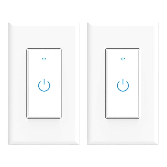 Smart switch, light switch 2-pack, compatible with and, application remote control with timer function, no central hub required (needs neutral wire)