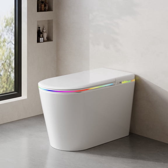 Smart toilets with built-in bowls, one-piece toilets with automatic lid opening/closing and dual-flush systems, heated seats, and warm air dryers.