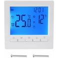 thumbnail image 1 of Smart wall mounted thermostat with LCD screen for heating floors - blue backlight, 1 of 5