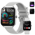 thumbnail image 1 of Smart Watch Fits for Android and iPhone 1.96'' Smartwatch for Men Women 110+ Sports Modes Fitness Tracker with Answer Make Calls/Message Reminder, IP68 Waterproof for Gift (Sliver), 1 of 7