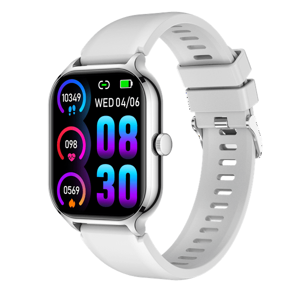 Smart watch, full touch screen, alloy body, silicone strap, USB charging, 240p TFT display, 100 sports modes, 230mAh lithium polymer battery