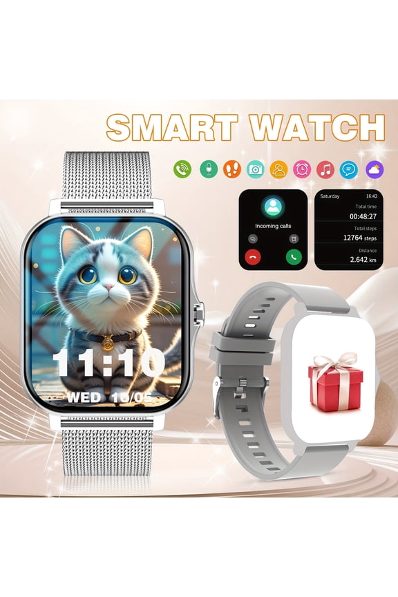 Smart watch, wireless calling/ dial, multi -Sport mode, calling reminder and rejection, information reminder, SMS reminder, for iPhone/ Andriod