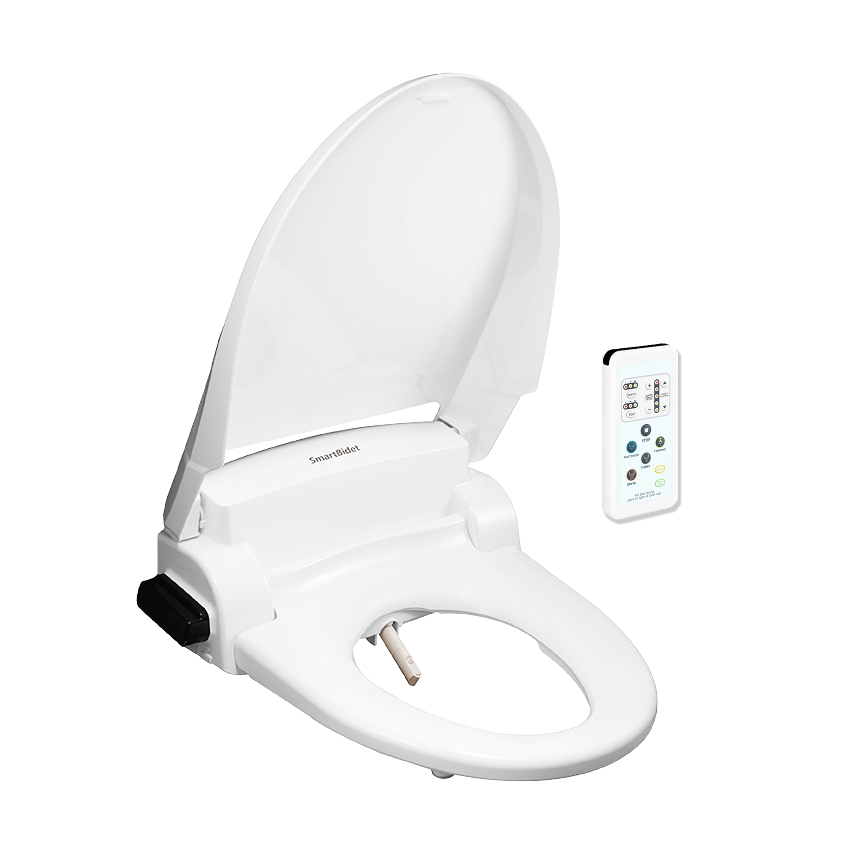 White Polypropylene Heated Electric Bidet Toilet Seat with Remote