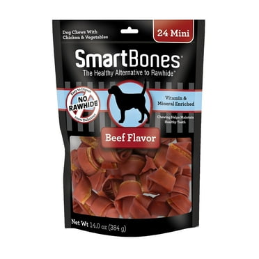 SmartBones Mini Chews With Real Beef 24 Count, Rawhide-FreeChews For Dogs