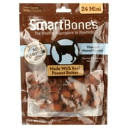 SmartBones Mini Chews with Real Peanut Butter 24 Count, Rawhide-Free Chews for Dogs