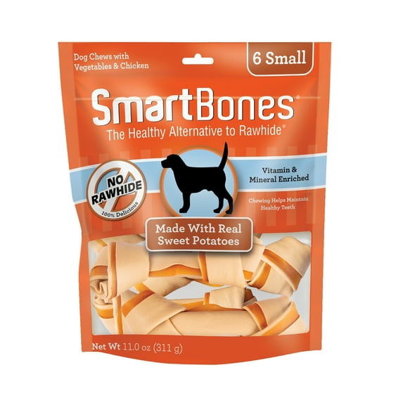 SmartBones Small Sweet Potato Dog Chews, Rawhide-Free 6 Pk