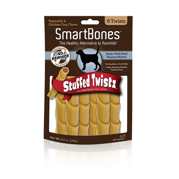 Smartbones Stuffed Twistz Dog Chew, Rawhide & Porkhide Free