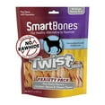 SmartBones Twist Sticks Variety Pack HYZ01 50 Count, RawhideFree Chews