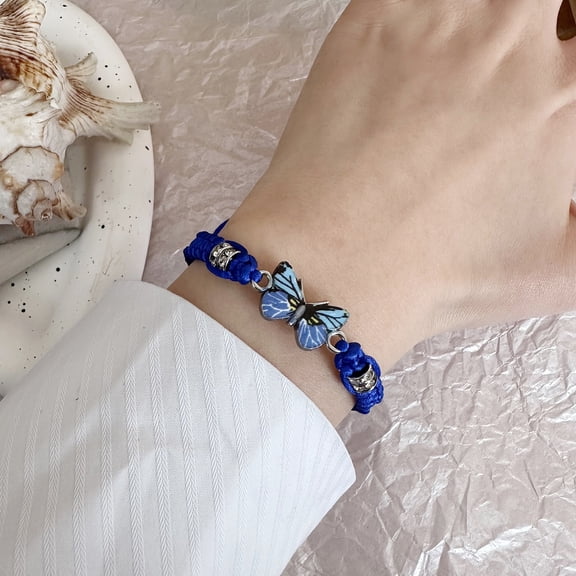 SmartBy 1 2 5 10Pcs Blue Friendship Bracelet Women Adjustable Woven Rope Knot Lucky Friendship Bracelet