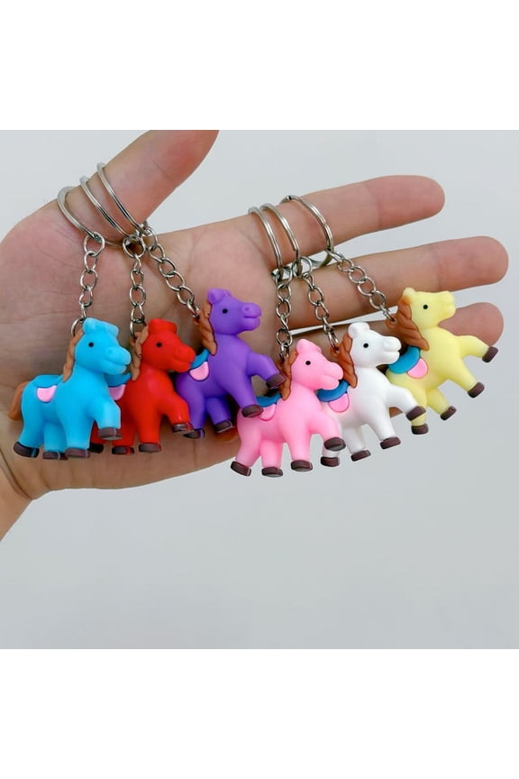1/2Pcs Keychain Zodiac Horse Design Compact Mini Size Handmade Key Chain Bags Backpacks Wallets Cars Accessories