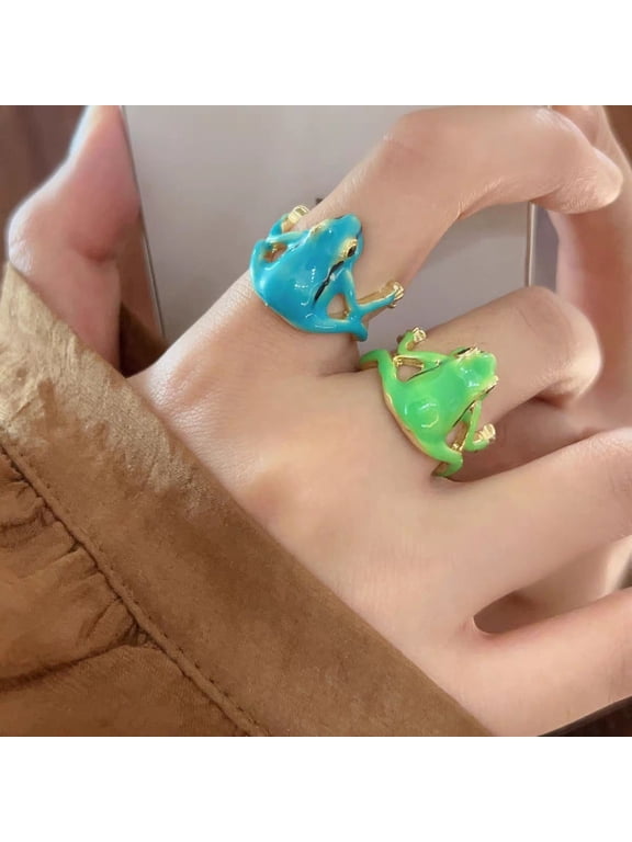 1/3Pcs Frog-Shaped Ring Set Alloy Electroplated Finger Ring Festivals Parties Dates Gatherings Accessories