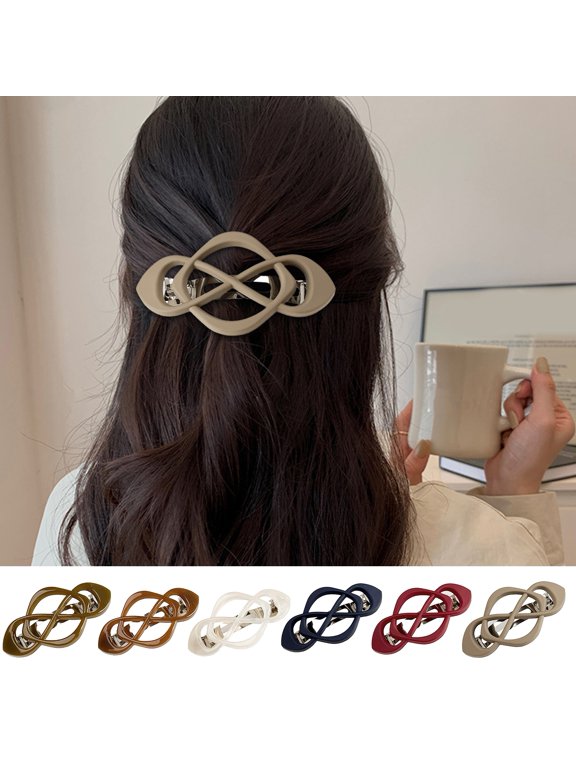 1/4Pcs Vintage French Hair Barrette Matte Finish Hair Clips Cross-Shaped Design Hair Styling Tool Hair Accessories