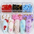 thumbnail image 1 of SmartBy 1 Box 3D Flower Nail Art Charm 6 Grids Resin Floral Charms Golden Beads DIY Nail Design Jewelry Crafts Manicure Decoration Accessories, 1 of 7