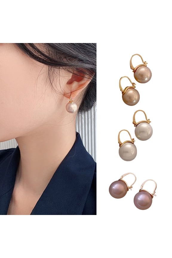 1 Pair Earrings Fine Workmanship Exquisite Imitation Pearl Eye-catching Fantasy Lop Earrings for Outdoor
