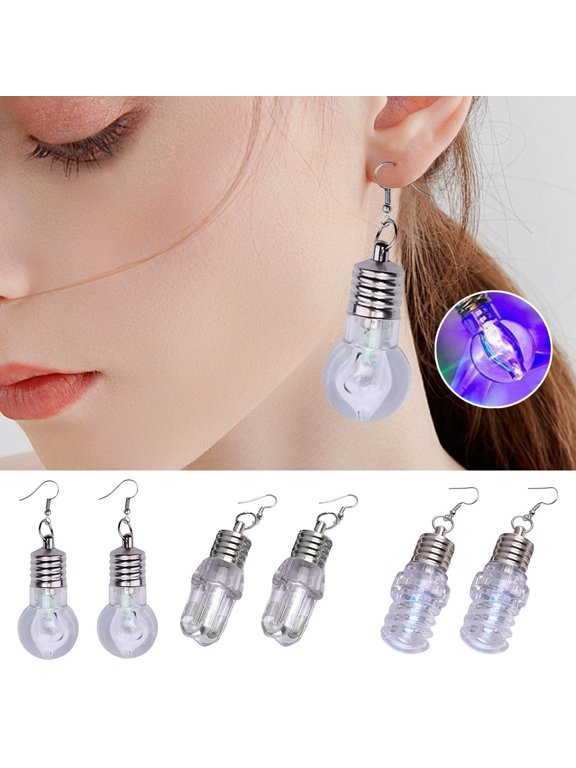 1 Pair Hook Earrings Novelty Colorful Lamp Bulb Shape Anti-allergy Lightweight Stainless Ear Decoration Jewelry Hanging Earrings Club Party Dangle Earrings