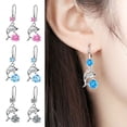 thumbnail image 1 of SmartBy 1 Pair Korean Style Hook Earrings Dolphin Design Shiny Rhinestones Drop Earrings Women Mid-length Earrings, 1 of 6