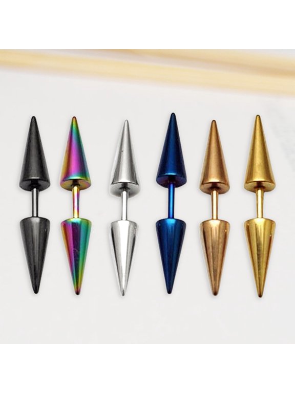 1 Pair Stud Earring Fine Workmanship Women Accessories Portable Unisex Double Rivet Spike Earrings for Pub