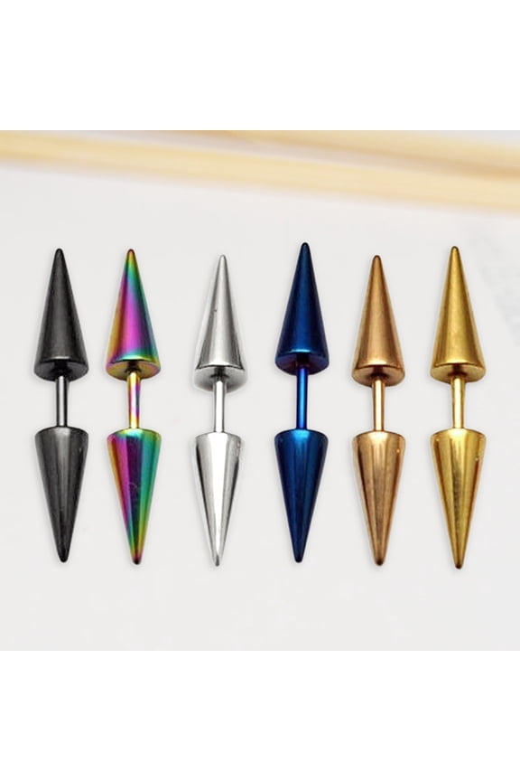 1 Pair Stud Earring Fine Workmanship Women Accessories Portable Unisex Double Rivet Spike Earrings for Pub