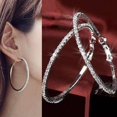 thumbnail image 1 of SmartBy 1 Pair Women Fashion Punk Luxury Shiny Rhinestone Ear Hoop Dangle Earrings, 1 of 7