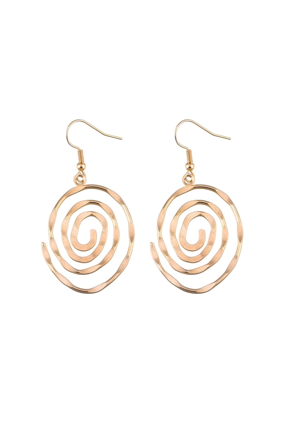 1 Pair Women Hook Earrings Hollow Vortex Shape Smooth Polished Ear Decoration Jewelry Vacation Earrings Party Hanging Earrings Commute Dangle Earrings