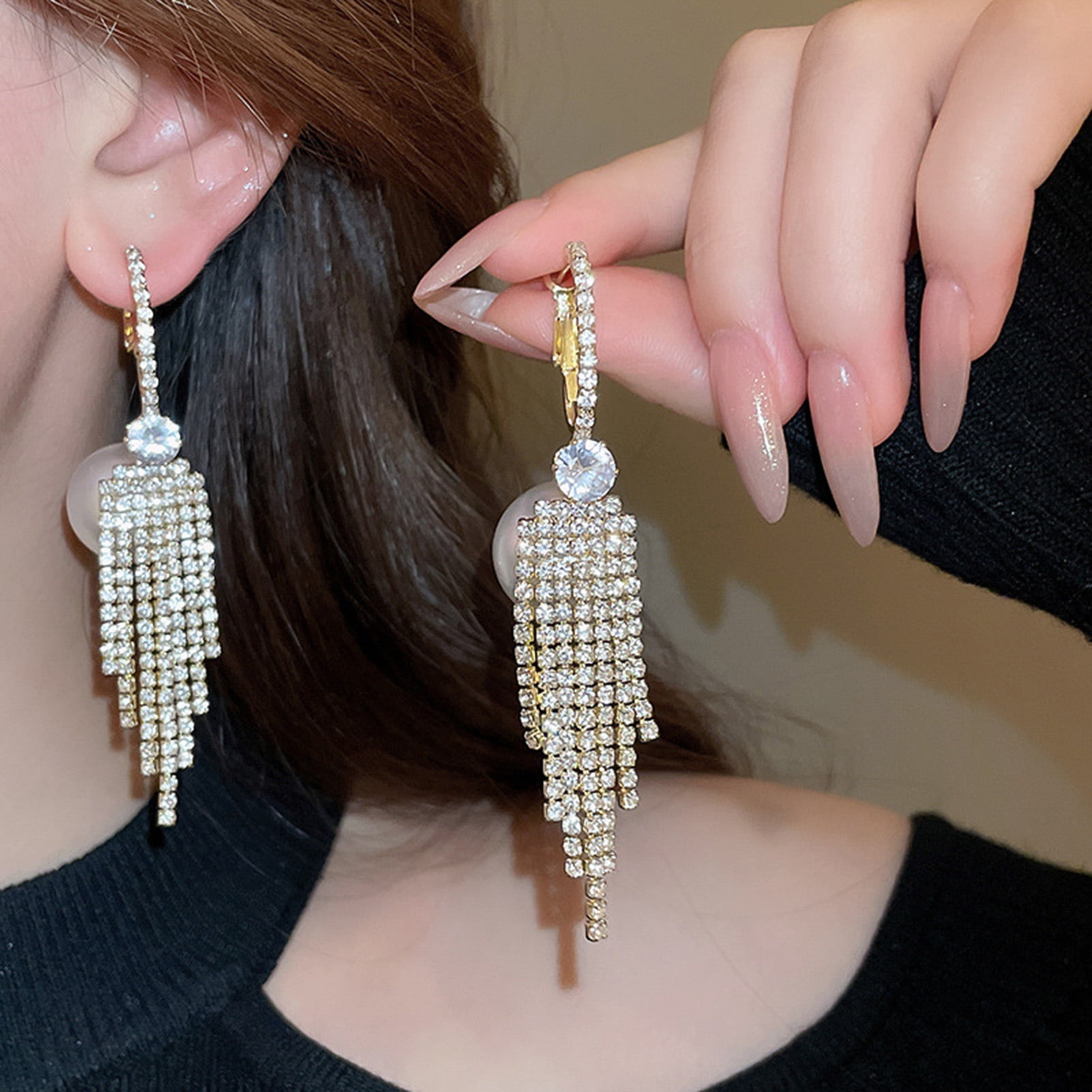 Pearl Dangling Earrings For Women - Long Drop Earrings, Hypoallergenic Gift Jewelry