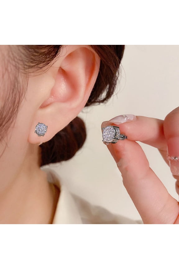 1 Pair Women Stud Earrings Square Rhinestone Wedding Ear Studs Geometric Alloy Earring Daily Commuting Party Ear Jewelry