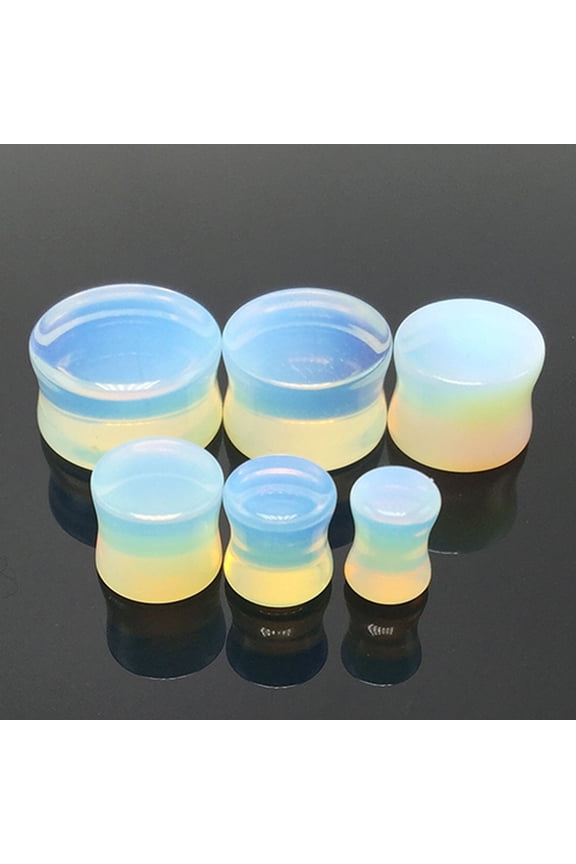 1 Pc 5-18mm Opalite Double Flared Saddle Gauges Ear Plug Cool Stretcher Piercing