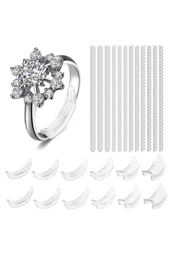 1 Set Ring Size Adjuster with Inner Spacer Clear Painless Flexible Reusable Universal Jewelry Fit Loose Finger Ring Spiral Reducer Spring Cord Kit