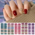 thumbnail image 1 of SmartBy 1 Sheet Gel Nail Strip UV Free Easy Apply Remove Self-adhesive Nail Sticker Long Lasting Waterproof Quality Glitter Solid Color Decorative Nail Wrap, 1 of 7