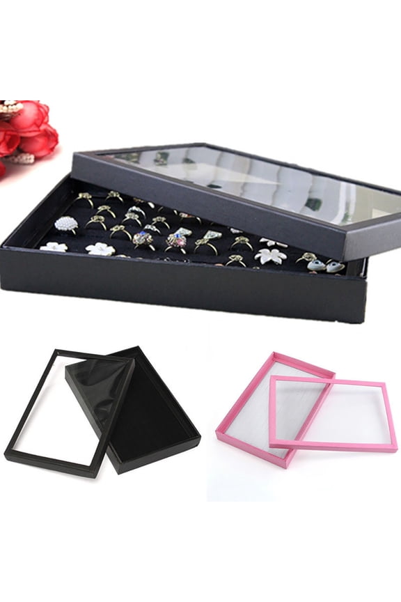 100 Slots Ring Jewelry Display Tray Show Case Organizer Box Storage Holder