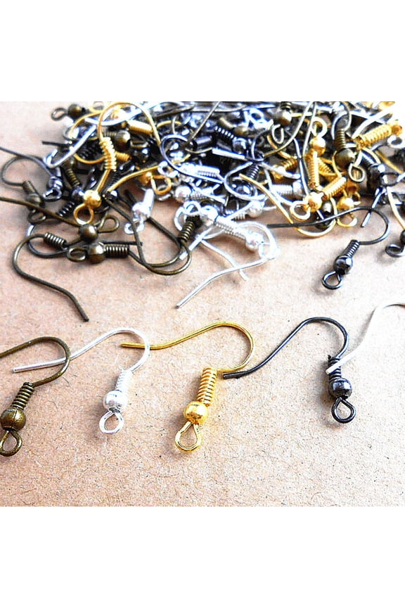 100Pcs/500Pcs Earring Hook Coil Ear Wires for DIY Jewelry Making Findings Repair