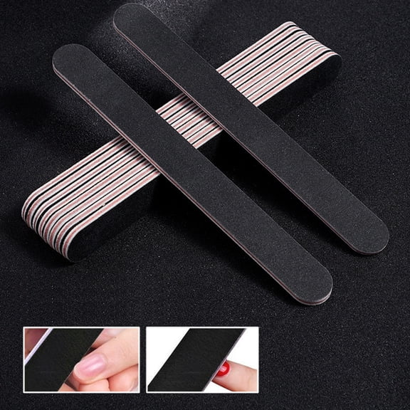 SmartBy 10Pcs Emery Board Large Area Wide Application Sandpaper Black Sand Red Heart Nail File for Salon
