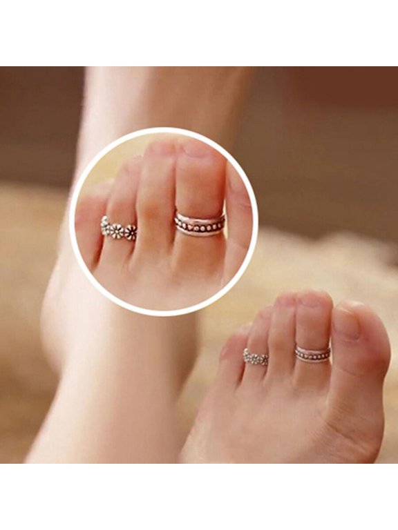 12 Pcs/Pack Toe Rings Open Design Adjustable Unisex Joint Ring Fashionable Accessory for Party