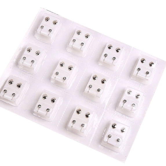 SmartBy 12Pairs Metal Ear Studs Earrings for Piercing Machine Ear Piercing Tool Kit