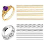 SmartBy 16Pcs Spiral Based Ring Size Adjuster Clear Ring Jewelry Guard Reducer Fit Any Rings Anti-Lost Tightener Jewelry Tools