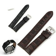 SmartBy 18/20/22mm Luxury Faux Leather Buckle Lug Wrist Watch Band Replacement Strap