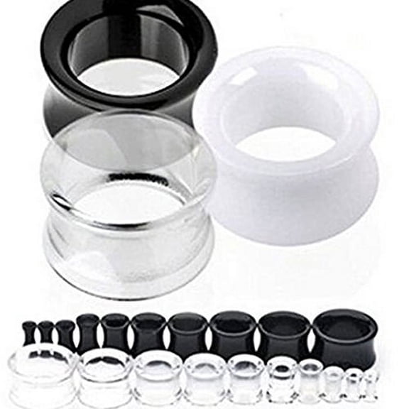 SmartBy 1Pair Silicone Flesh Tunnel Double Flared Saddle Ear Plug Gauge Unisex Piercing