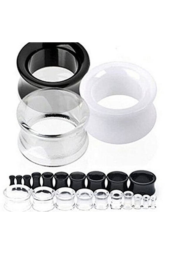 1Pair Silicone Flesh Tunnel Double Flared Saddle Ear Plug Gauge Unisex Piercing