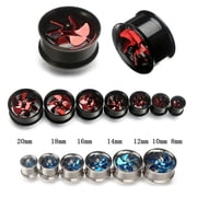 SmartBy 1Pc 8-20mm Windmill Stainless Steel Ear Plugs Tunnel Unisex Piercing Jewelry