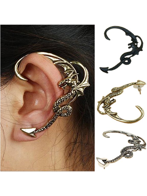1Pc Ear Cuff Earring Vintage Fly Dragon Left Ear Clip for Club