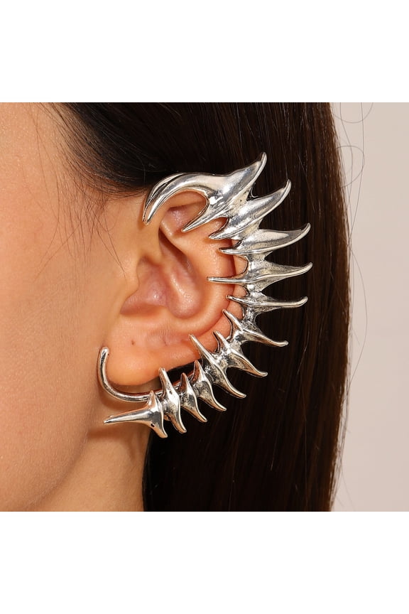 1Pc Ear Hook Earring Metal Lightweight Simulated Flower Ear Wrap Solid Color Lightweight Alloy Ear Cuff