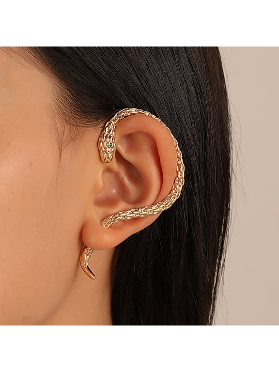 1Pc Exaggerated Snake Shape Ear Cuff Earring Retro Small Animal Ear Clip Fine Workmanship Earring Fashion Accessories